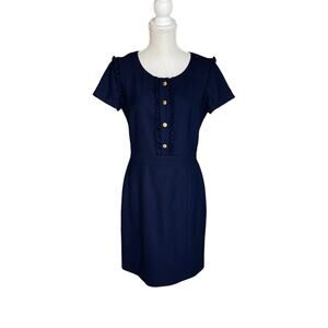 Brooks Brothers Red Fleece Navy Wool blend Dress 6